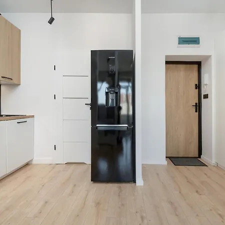 Modern White Studio With Furnished Balcony In By Renters Daire Wroclaw