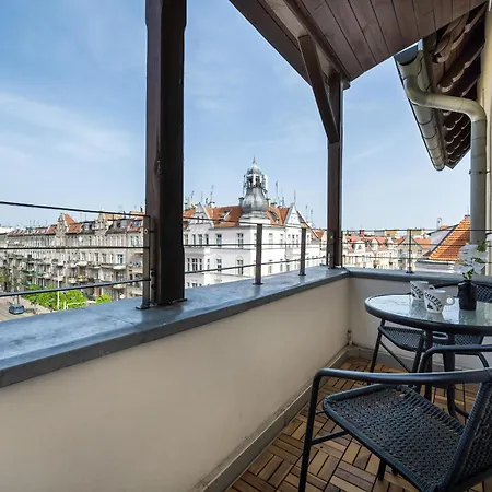 Modern White Studio With Furnished Balcony In By Renters * Wroclaw